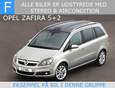 gruppe j - 7 sæders bil malaga - opel zafira